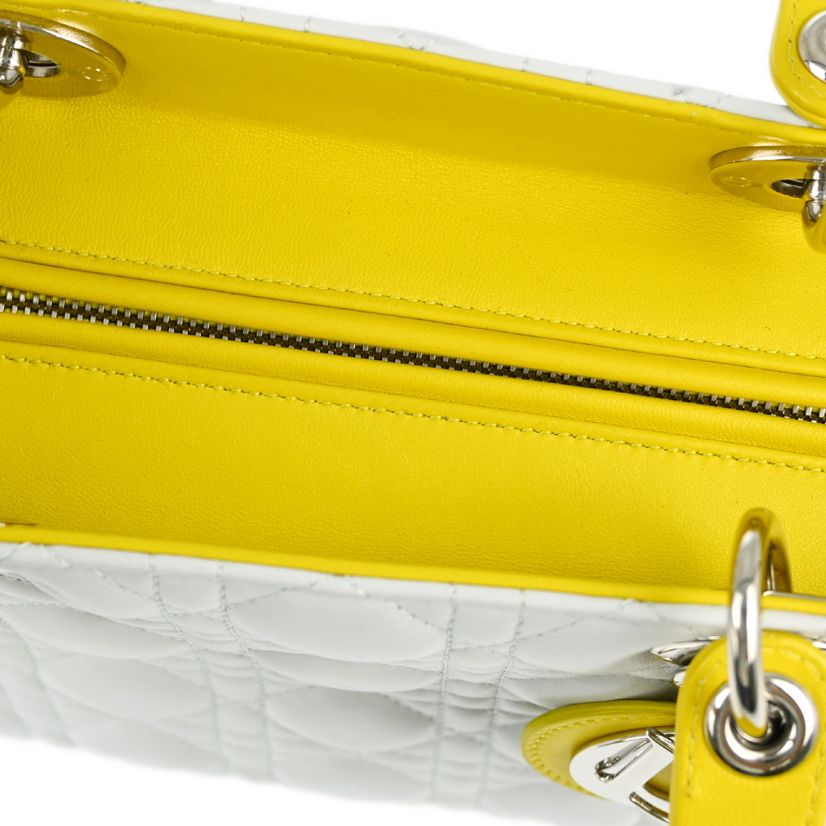 Christian Dior 2015 Tricolor Lambskin Medium Lady Dior Cannage 2way Shoulder Handbag