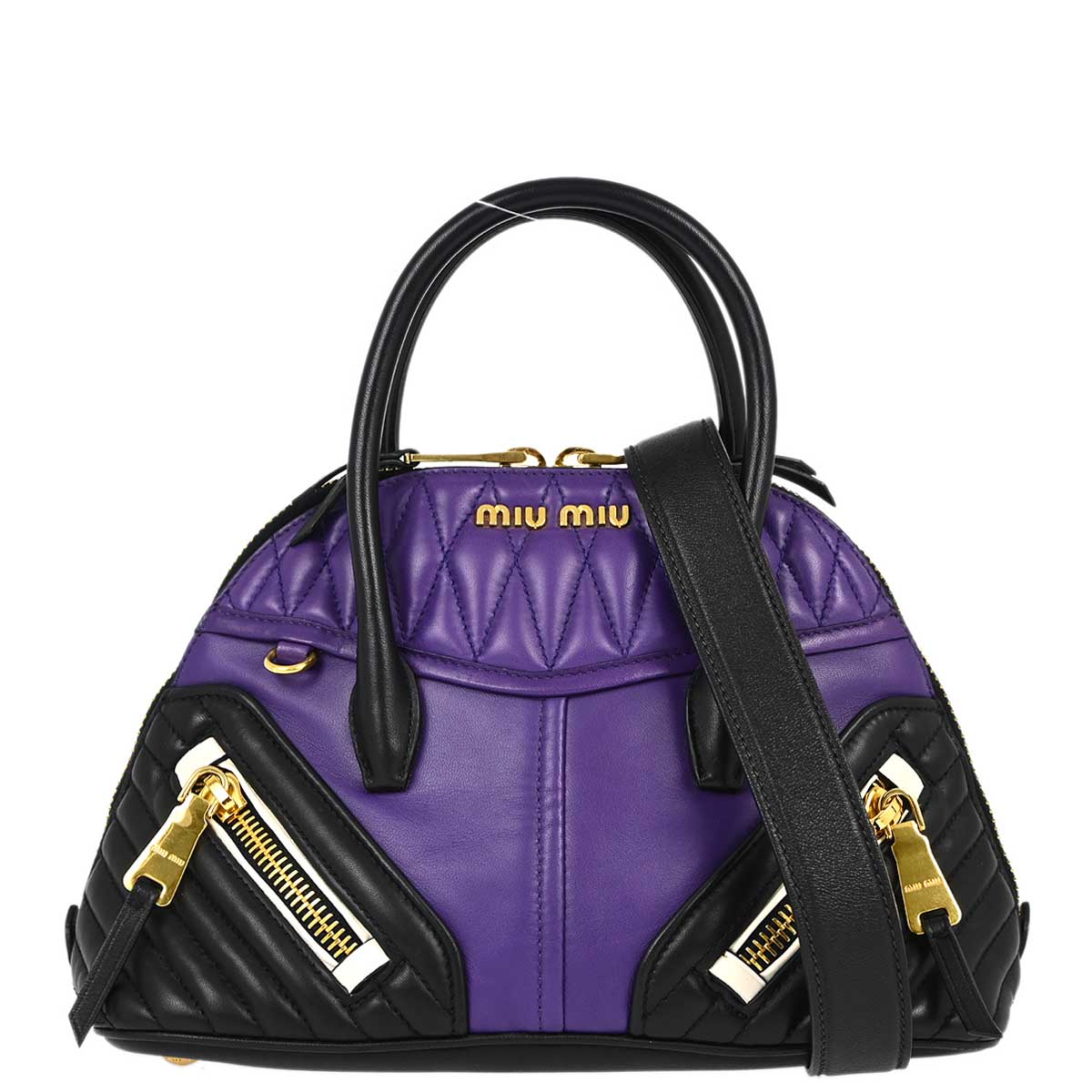 Miu Miu Purple Black 2way Shoulder Handbag 