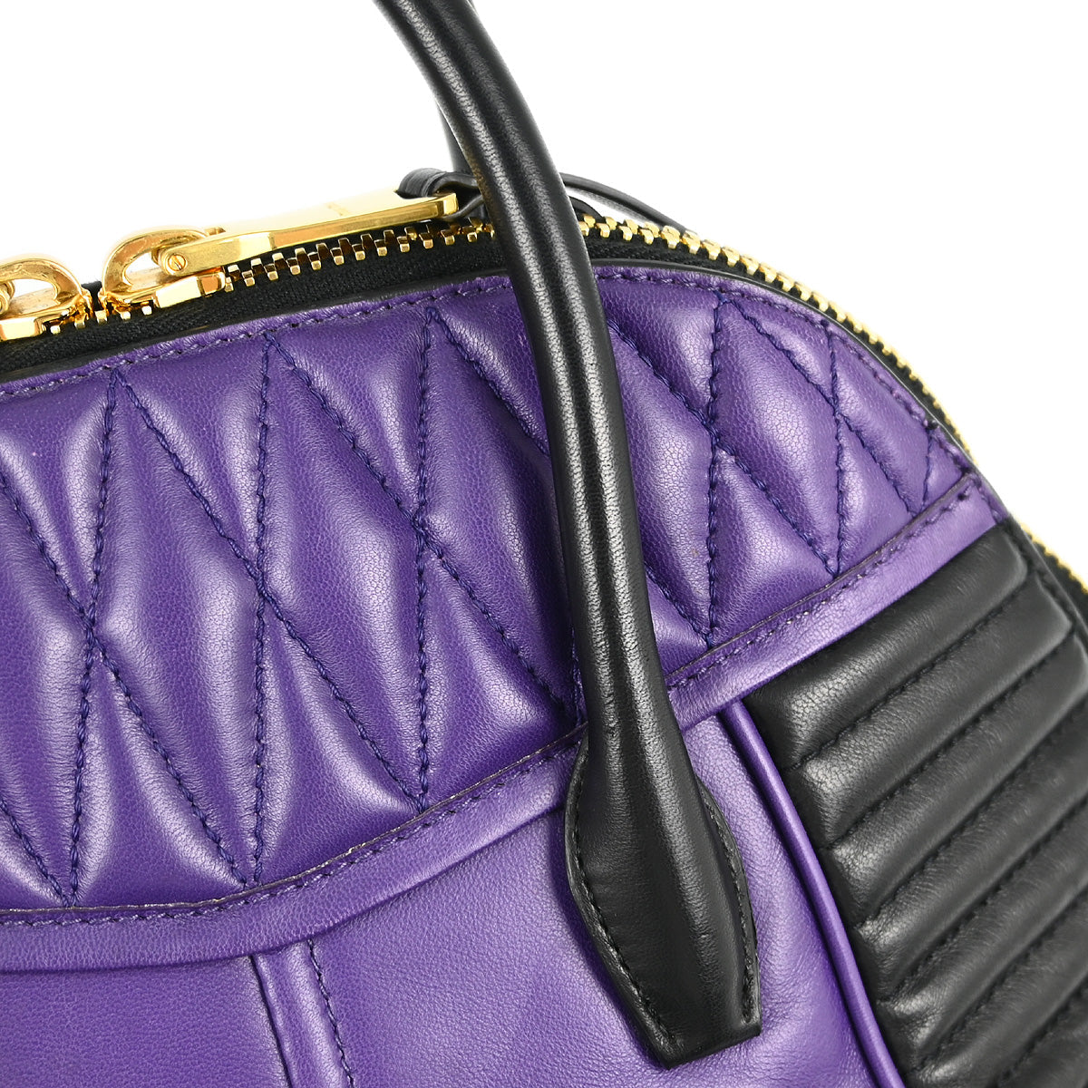 Miu Miu Purple Black 2way Shoulder Handbag