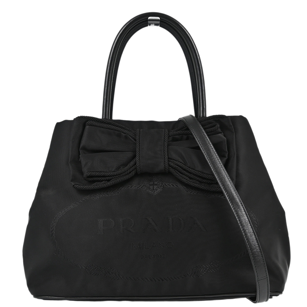 Prada Black Nylon 2way Shoulder Tote Handbag