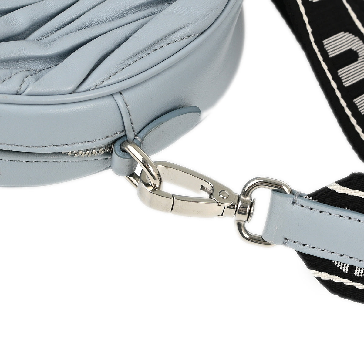 Miu Miu Blue Lambskin Matelasse Shoulder Bag