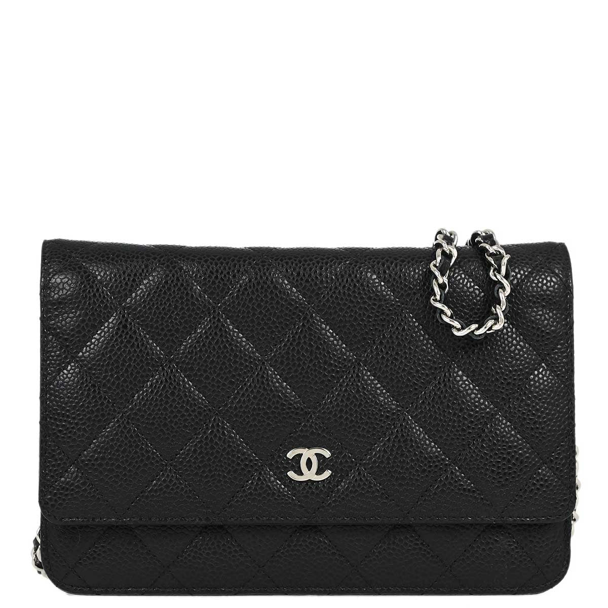 Chanel 2014 Black Caviar Classic WOC Shoulder Wallet Bag