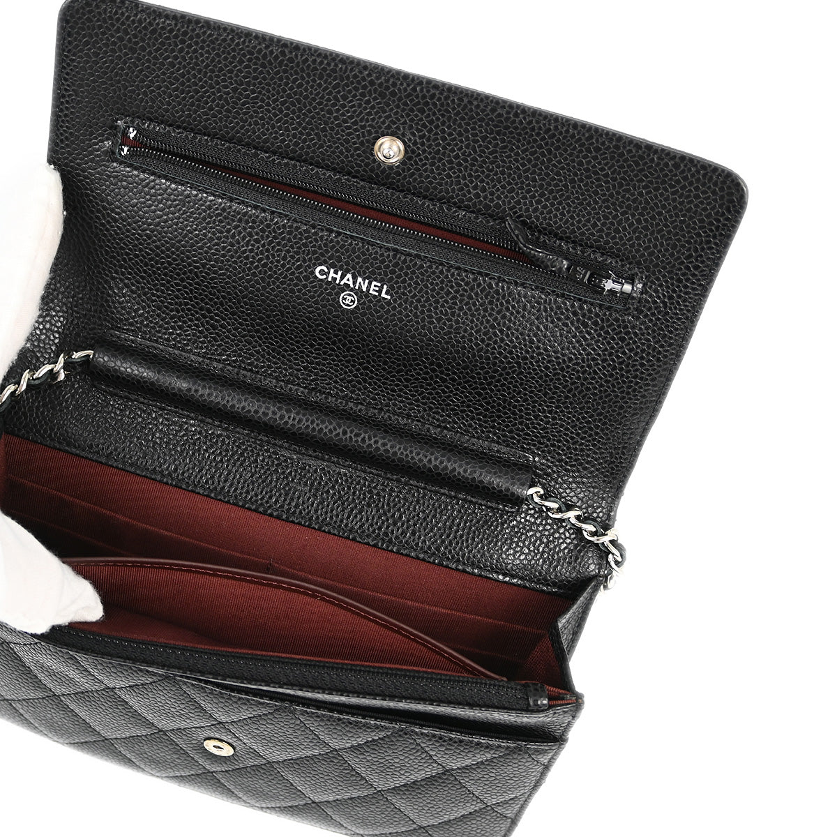 Chanel 2014 Black Caviar Classic WOC Shoulder Wallet Bag