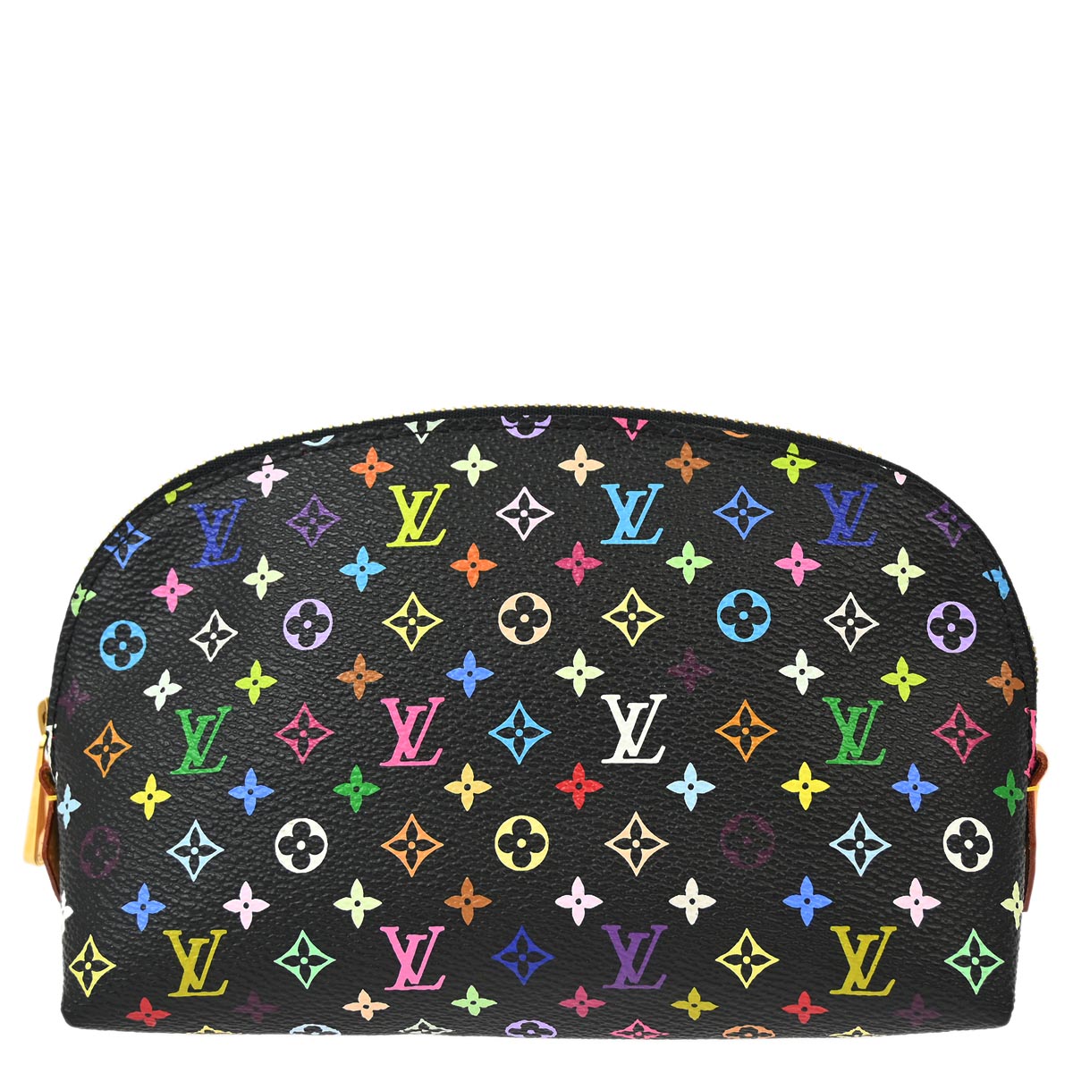 Louis Vuitton 2011 Black Monogram Multicolor Pochette Cosmetic M47355