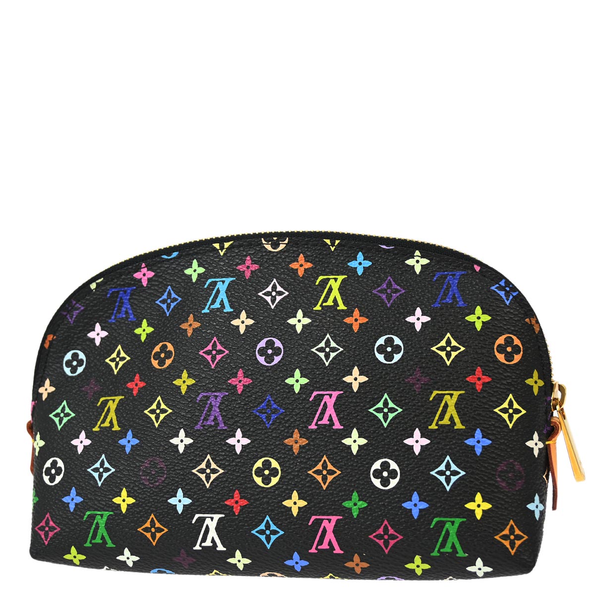 Louis Vuitton 2011 Black Monogram Multicolor Pochette Cosmetic M47355