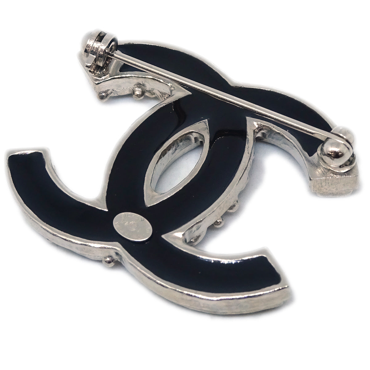Chanel CC Brooch Pin Black B12A