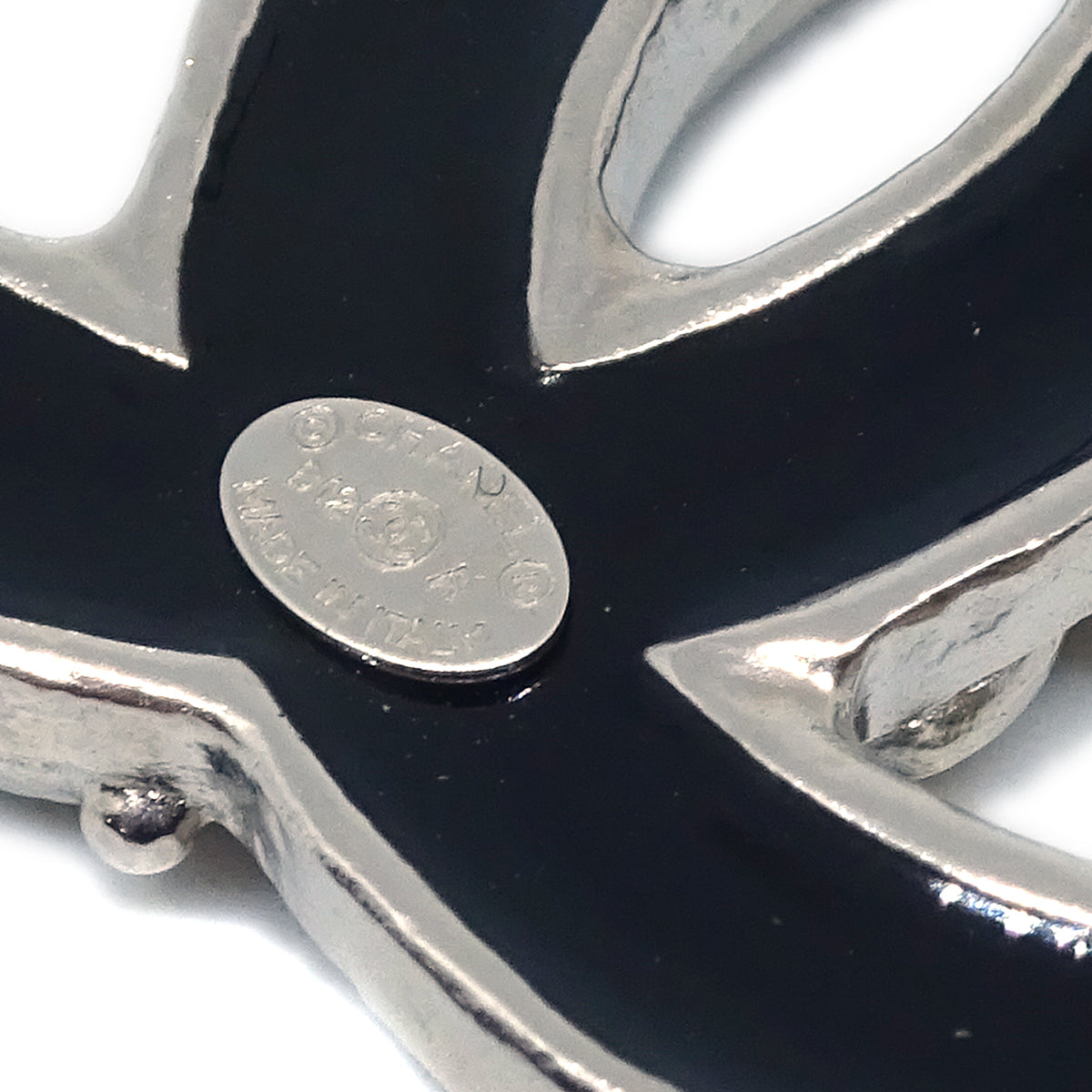 Chanel CC Brooch Pin Black B12A