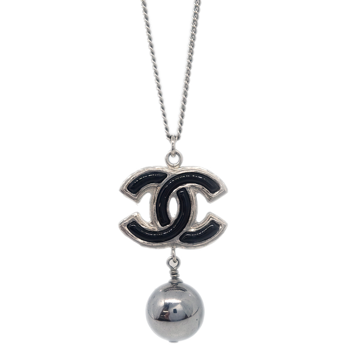 Chanel 2013 CC Chain Necklace Pendant Silver B13B