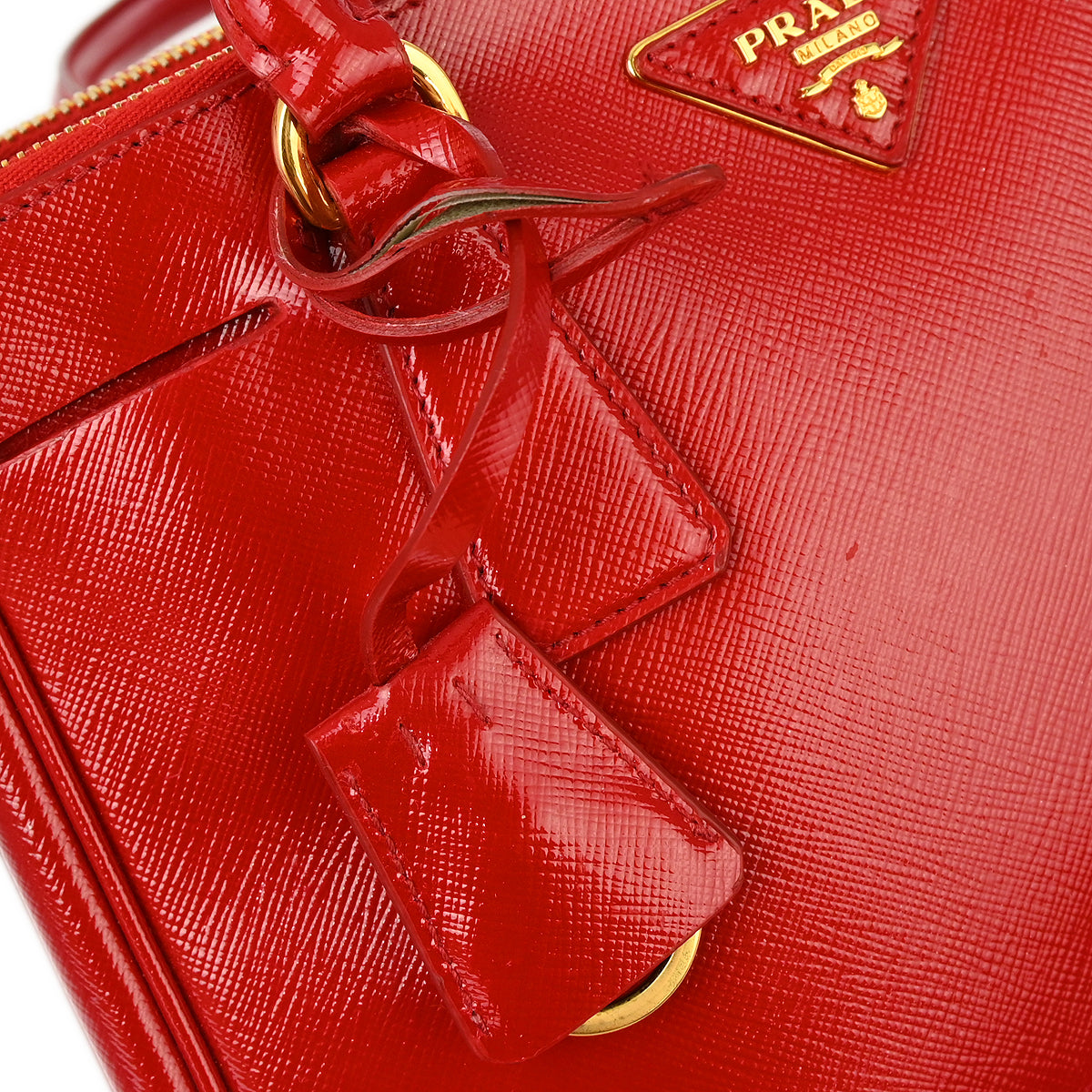Prada Red Patent Leather Galleria 2way Tote Shoulder Handbag