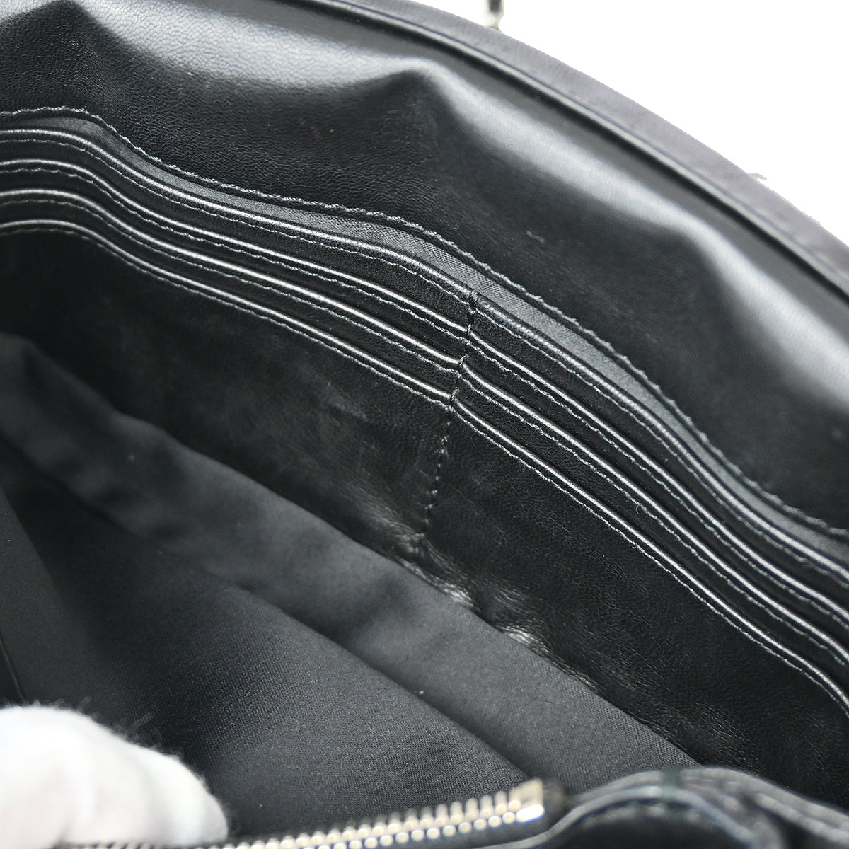 Chanel * 2011 Black Python Ultra Stitch WOC Chain Shoulder Wallet Bag