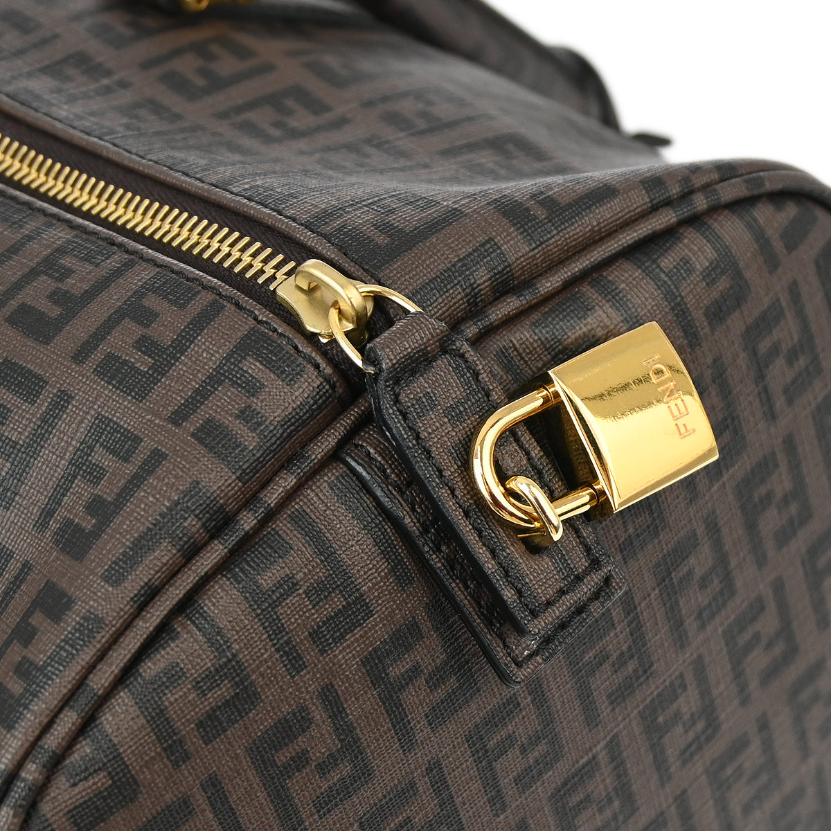 Fendi Brown Zucchino Duffle Handbag