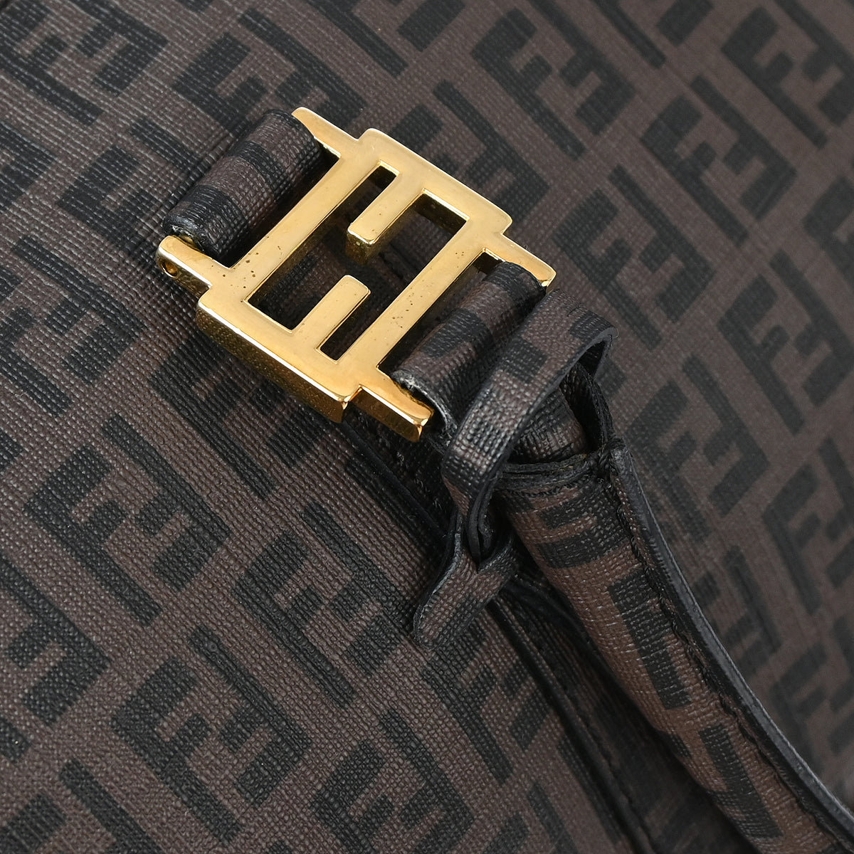 Fendi Brown Zucchino Duffle Handbag