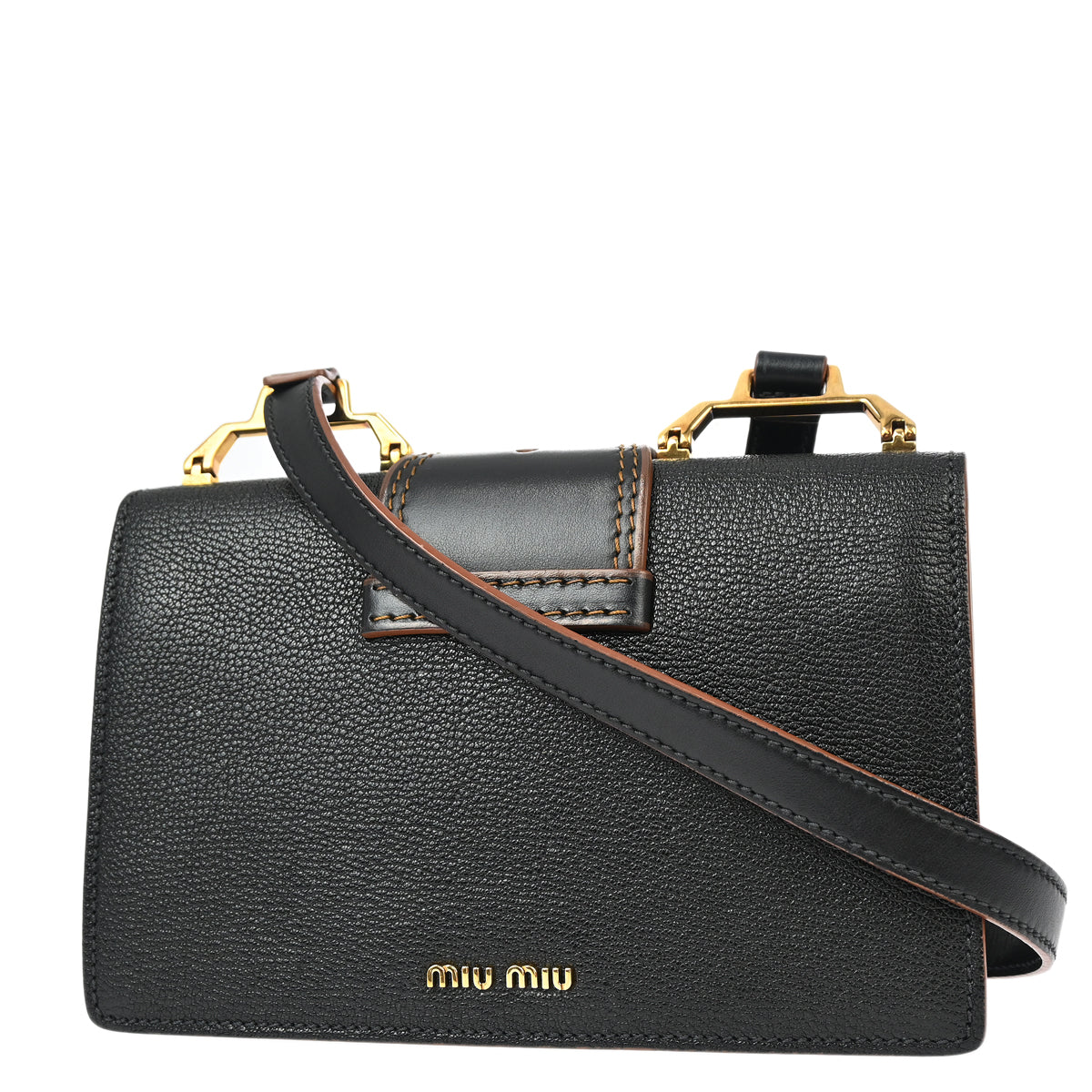 Miu Miu Black Goatskin Shoulder Bag