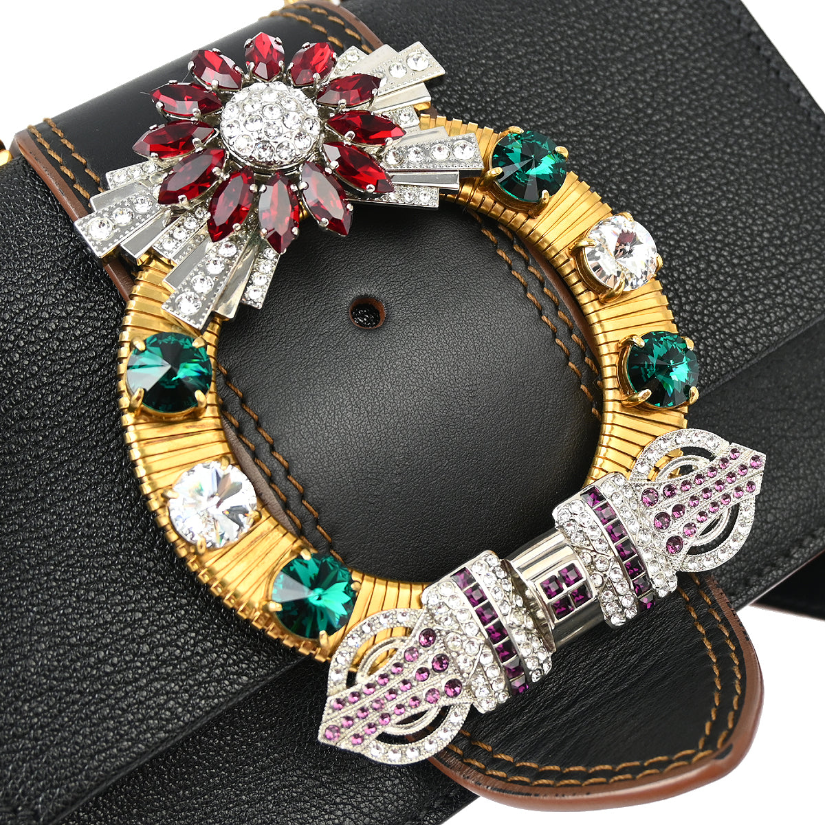 Miu Miu Black Goatskin Shoulder Bag