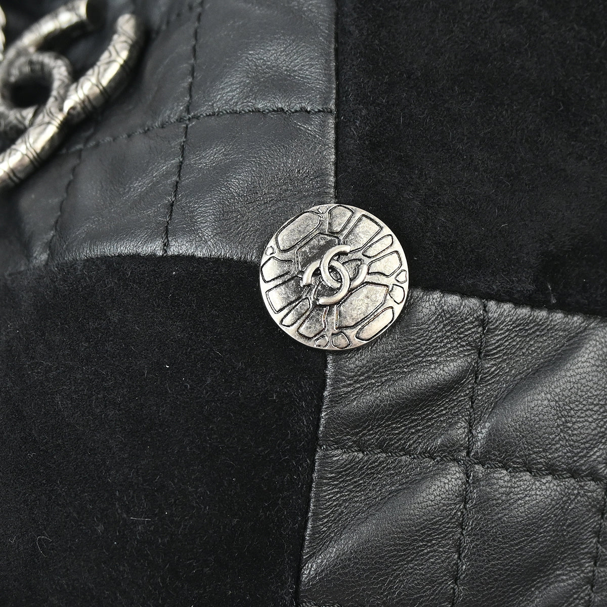 Chanel 2015-2016 Black Lambskin Suede Chain Shoulder Bag