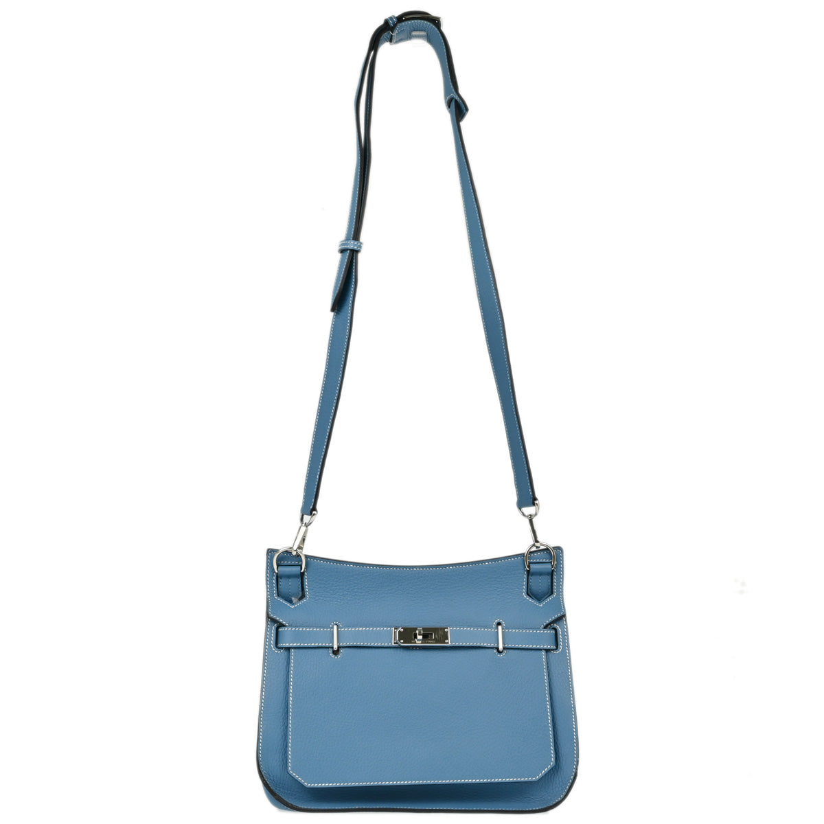 Hermes 2010 Blue Jean Taurillon Clemence Jypsiere 28 Shoulder Bag