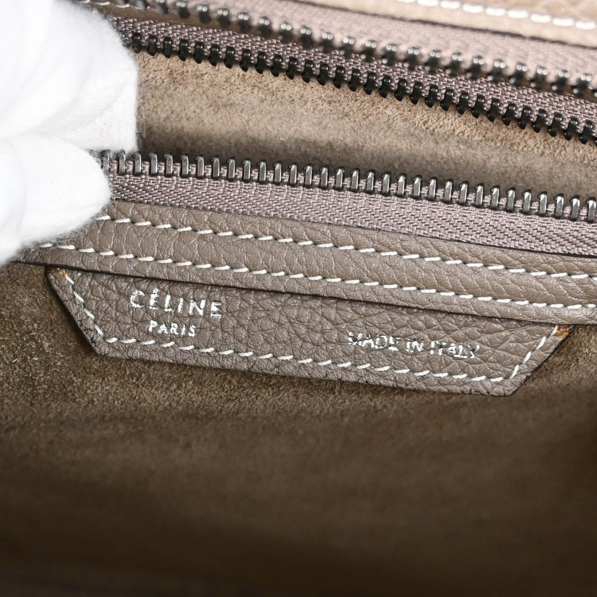 Celine Gray Luggage Micro Shopper Handbag