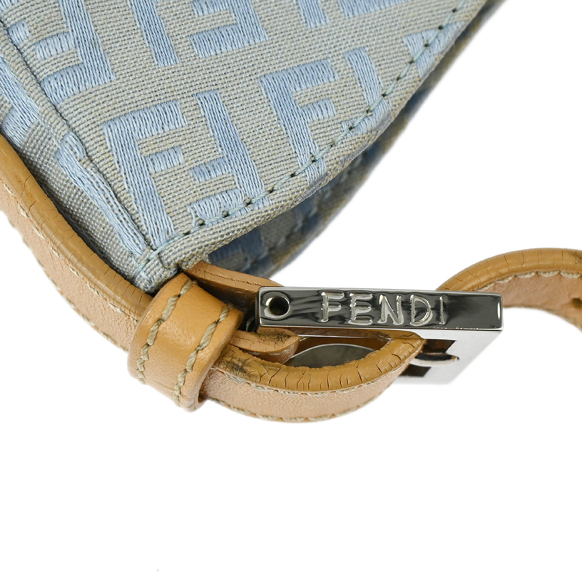 Fendi Blue Zucchino Hobo Handbag