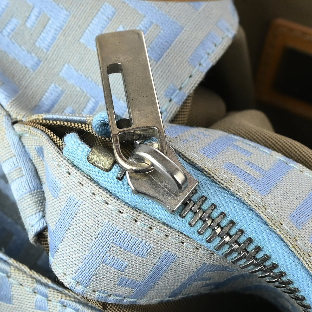 Fendi Blue Zucchino Hobo Handbag