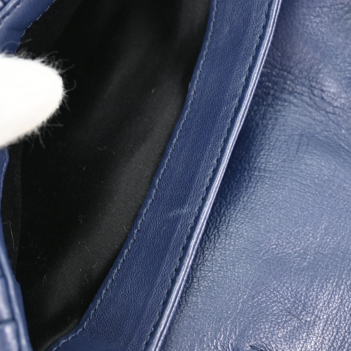 Miu Miu Blue Lambskin Nappa Crystal Shoulder Bag