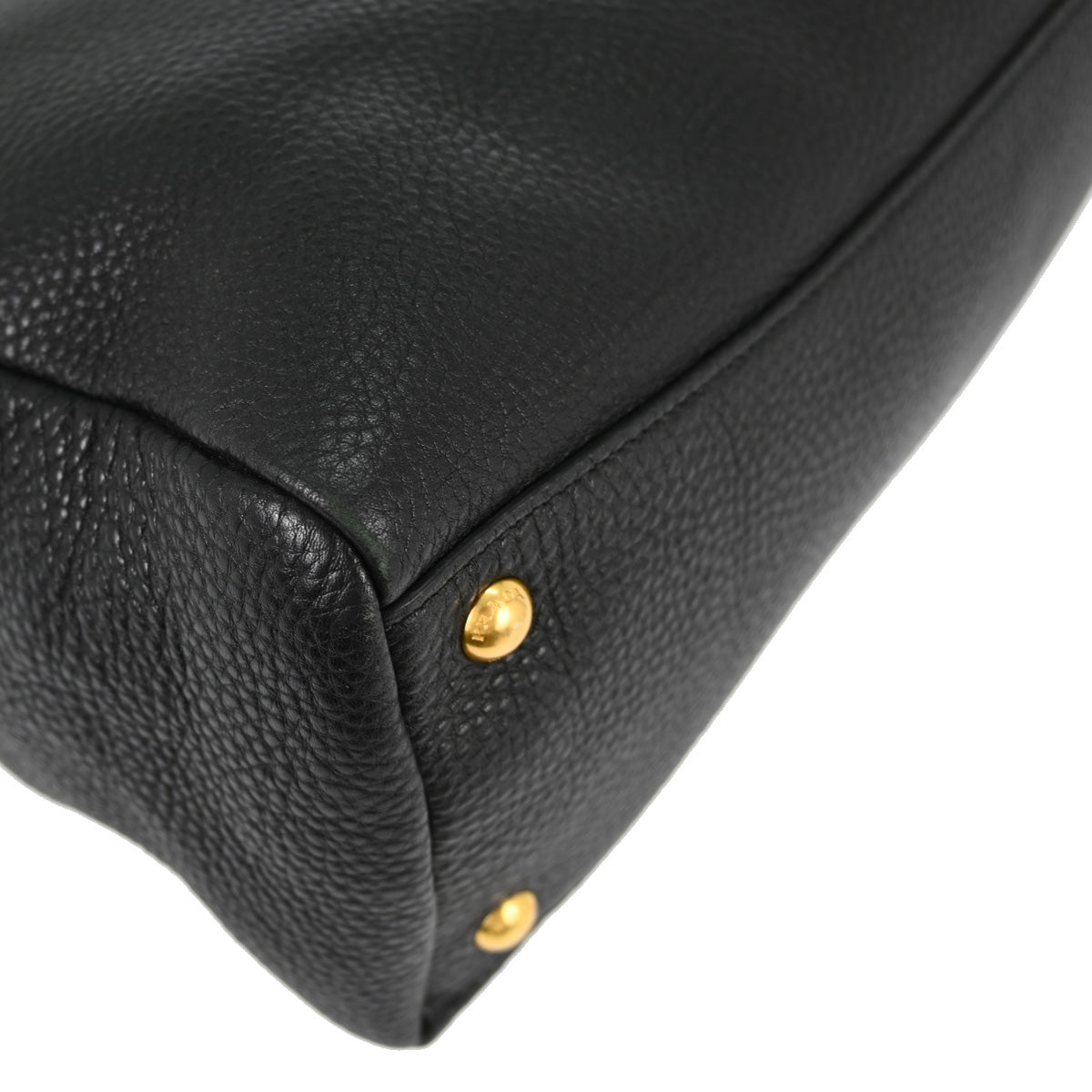 Prada Black Leather 2way Shoulder Tote Handbag