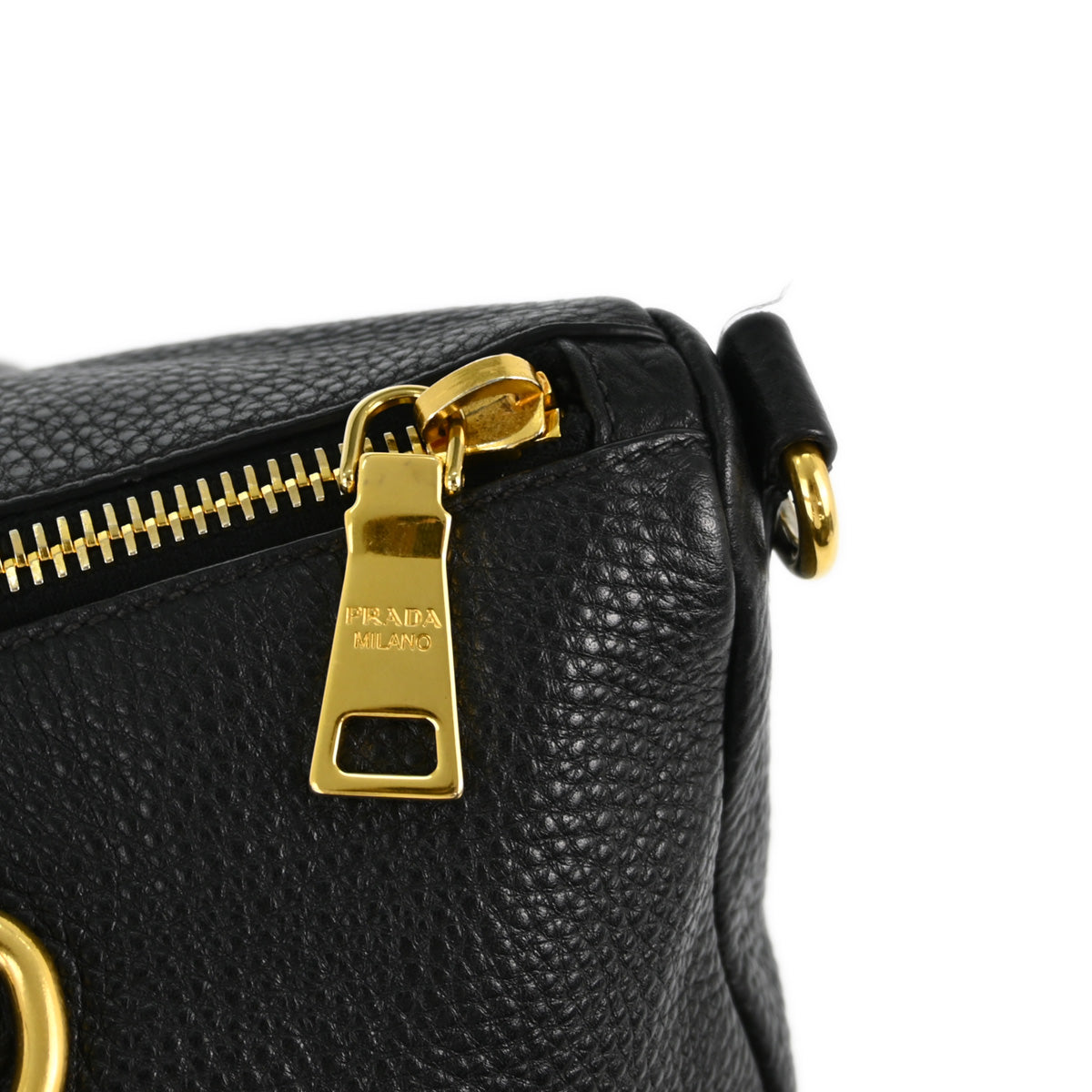Prada Black Leather 2way Shoulder Tote Handbag