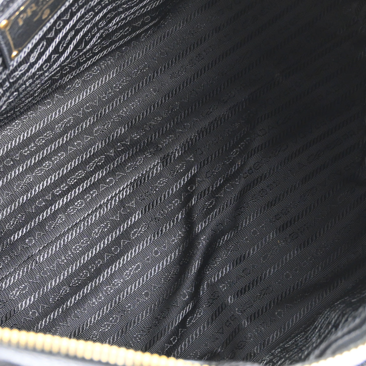 Prada Black Leather 2way Shoulder Tote Handbag