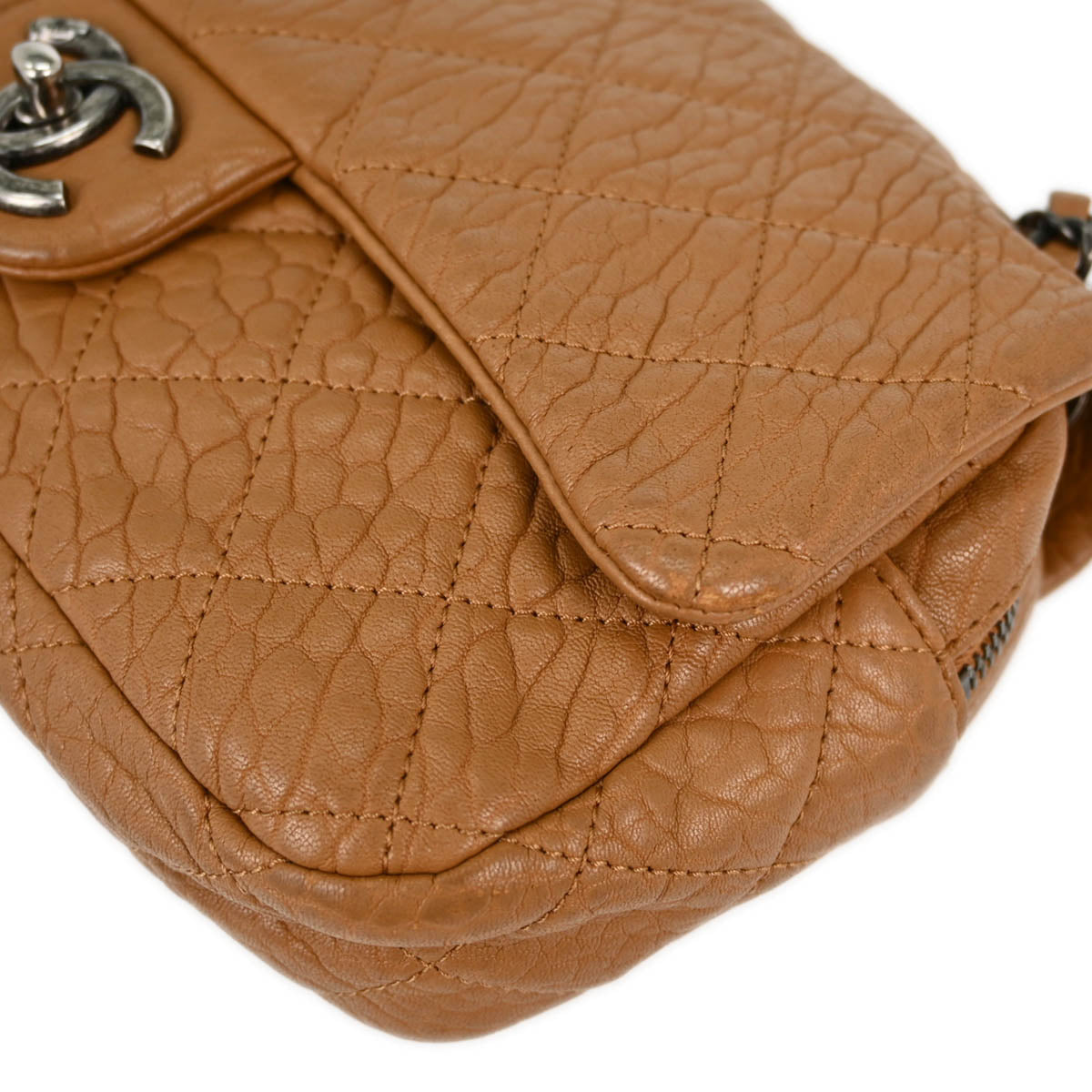 Chanel 2015-2016 Brown Leather Classic Single Flap Shoulder Bag