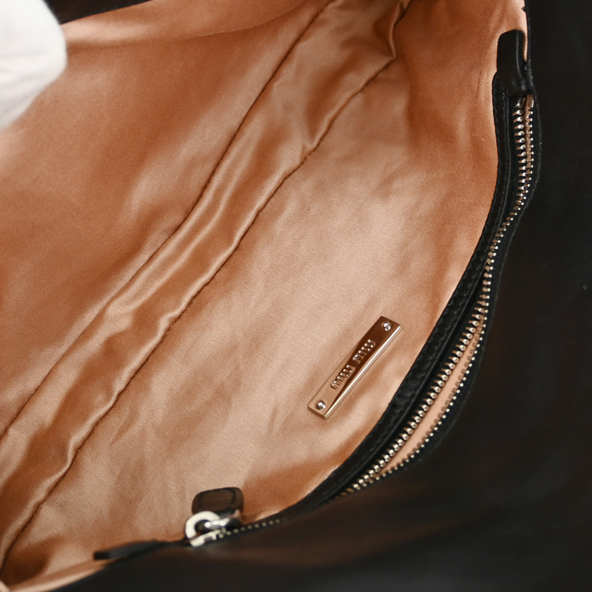 Miu Miu Black Lambskin Nappa Crystal Handbag