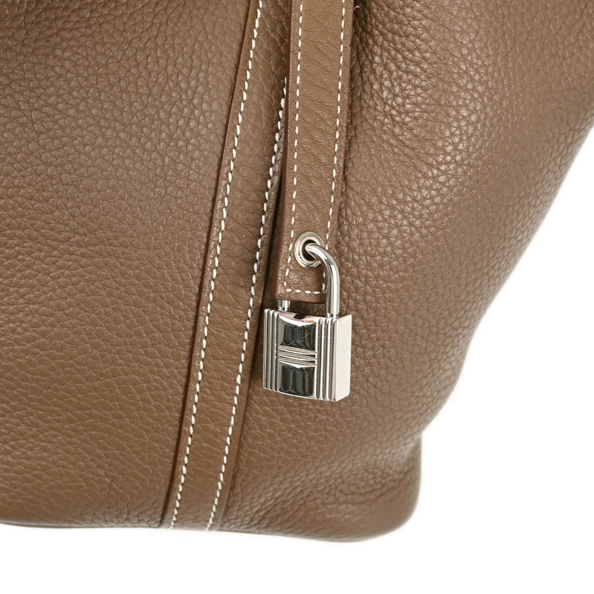 Hermes 2011 Etoupe Taurillon Clemence Picotin 18 PM Handbag