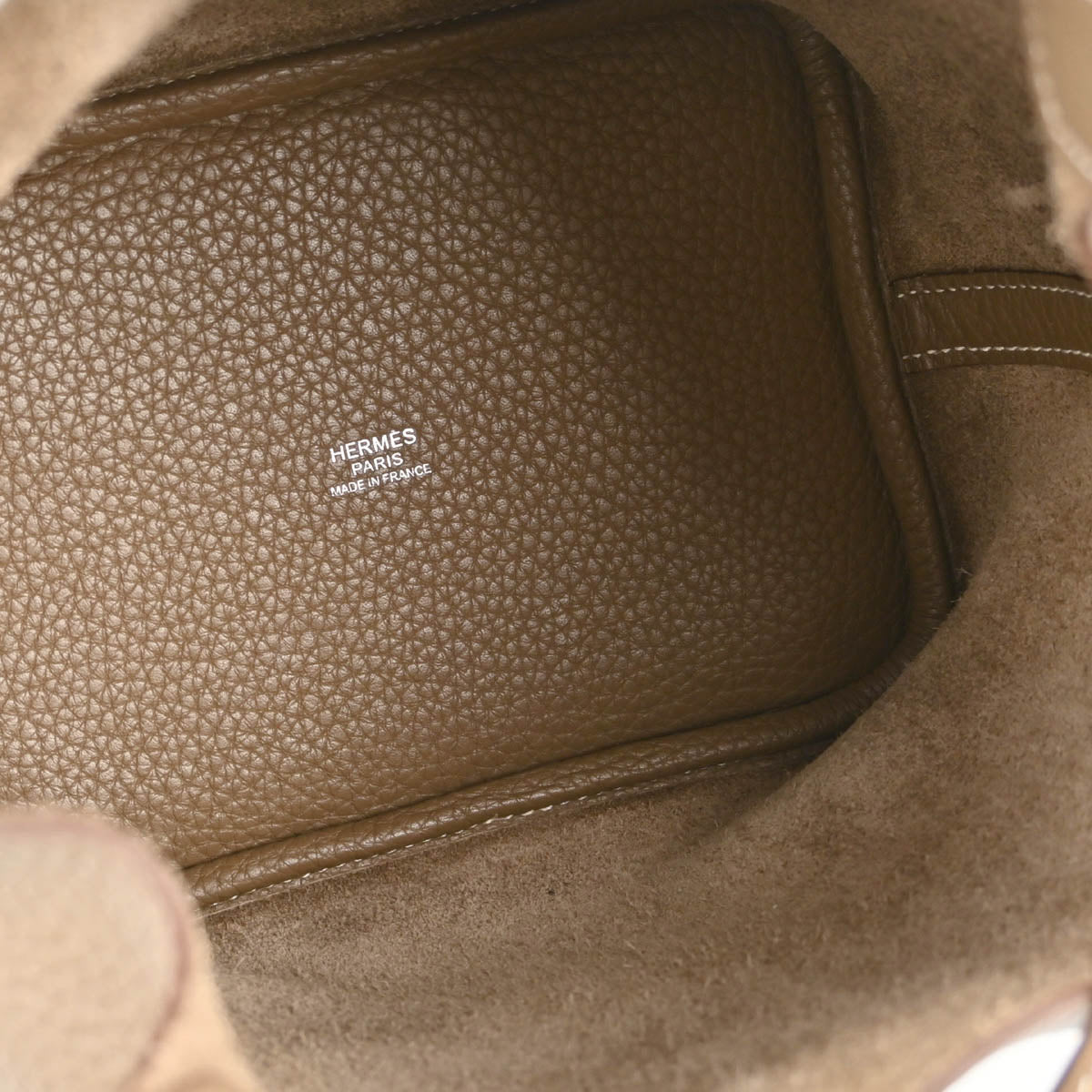 Hermes 2011 Etoupe Taurillon Clemence Picotin 18 PM Handbag