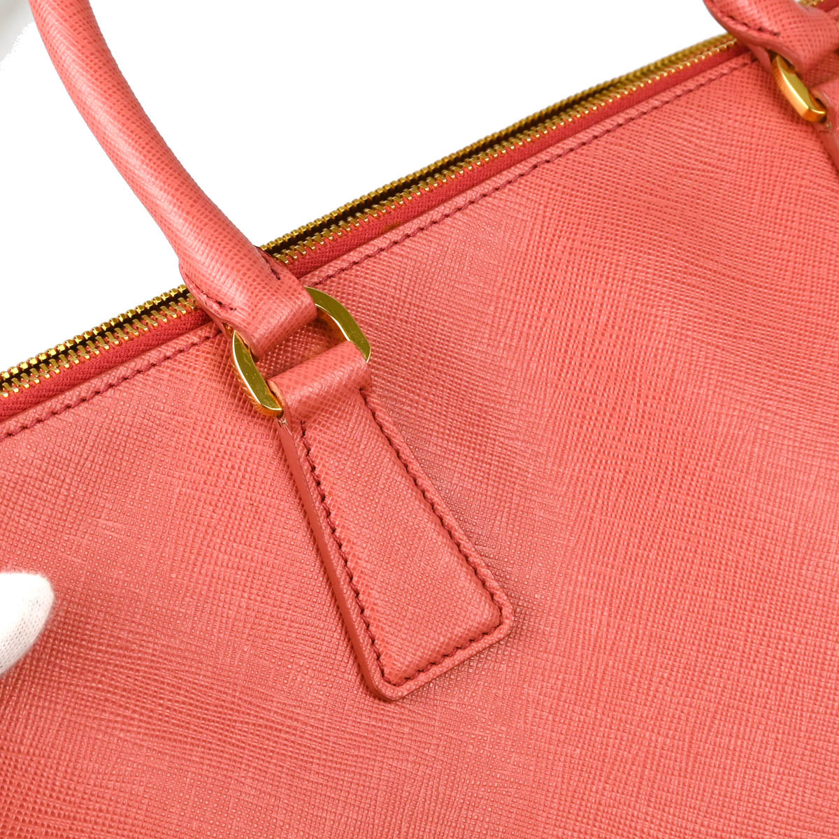Prada Pink Leather Galleria 2way Tote Handbag