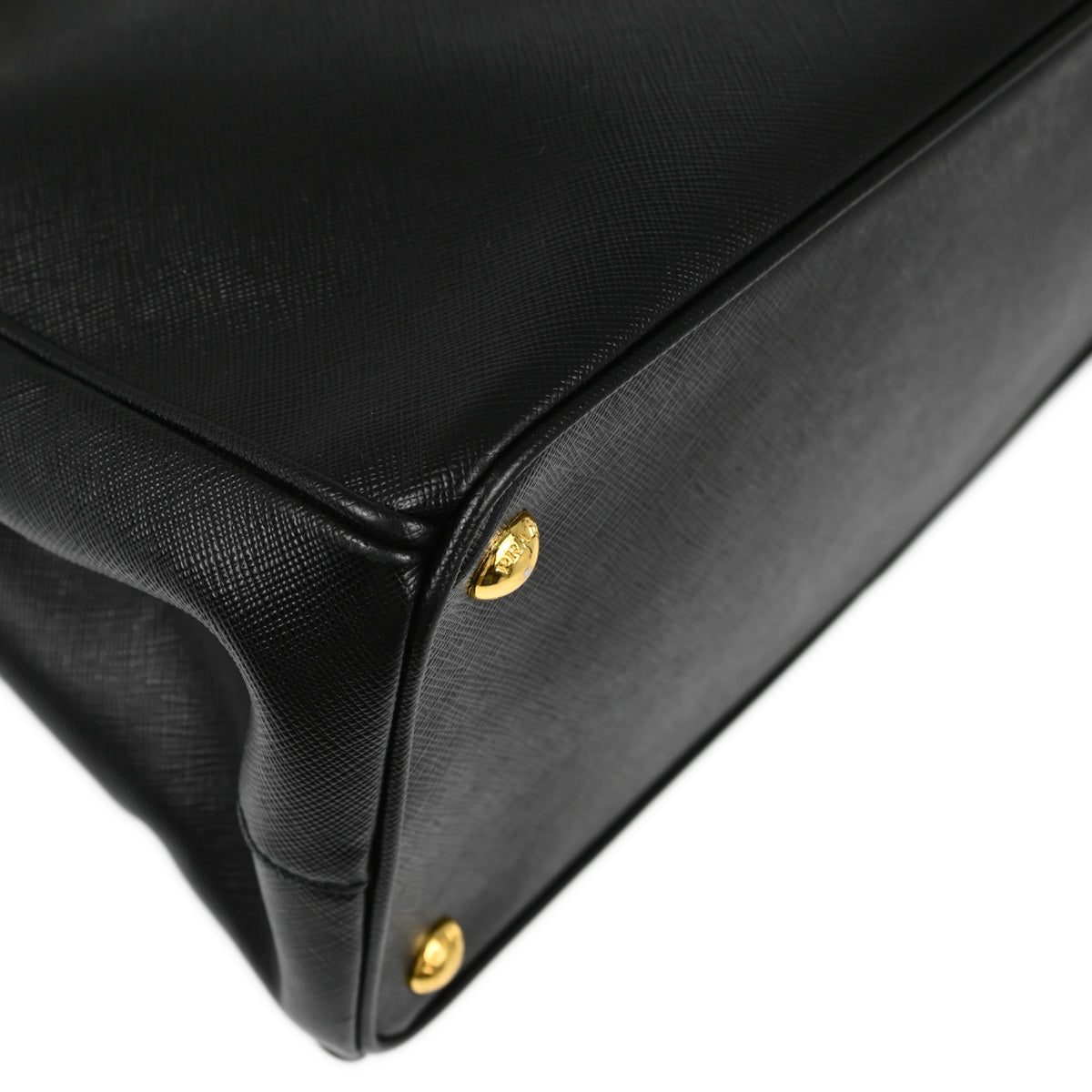 Prada Black Leather Galleria 2way Tote Handbag