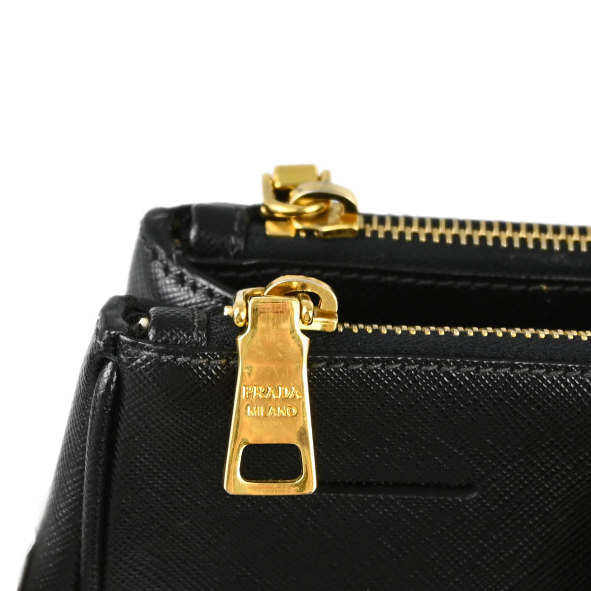 Prada Black Leather Galleria 2way Tote Handbag