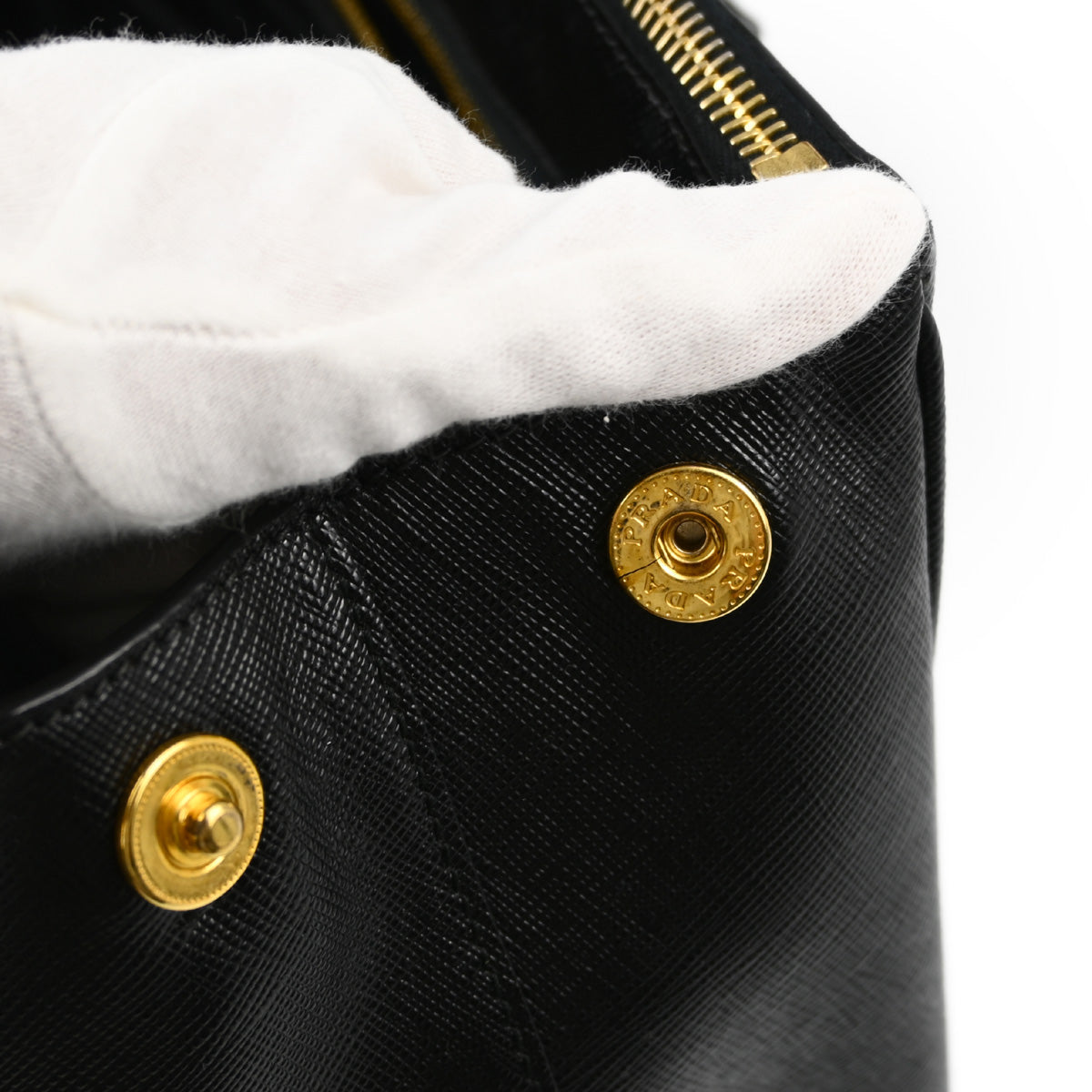 Prada Black Leather Galleria 2way Tote Handbag
