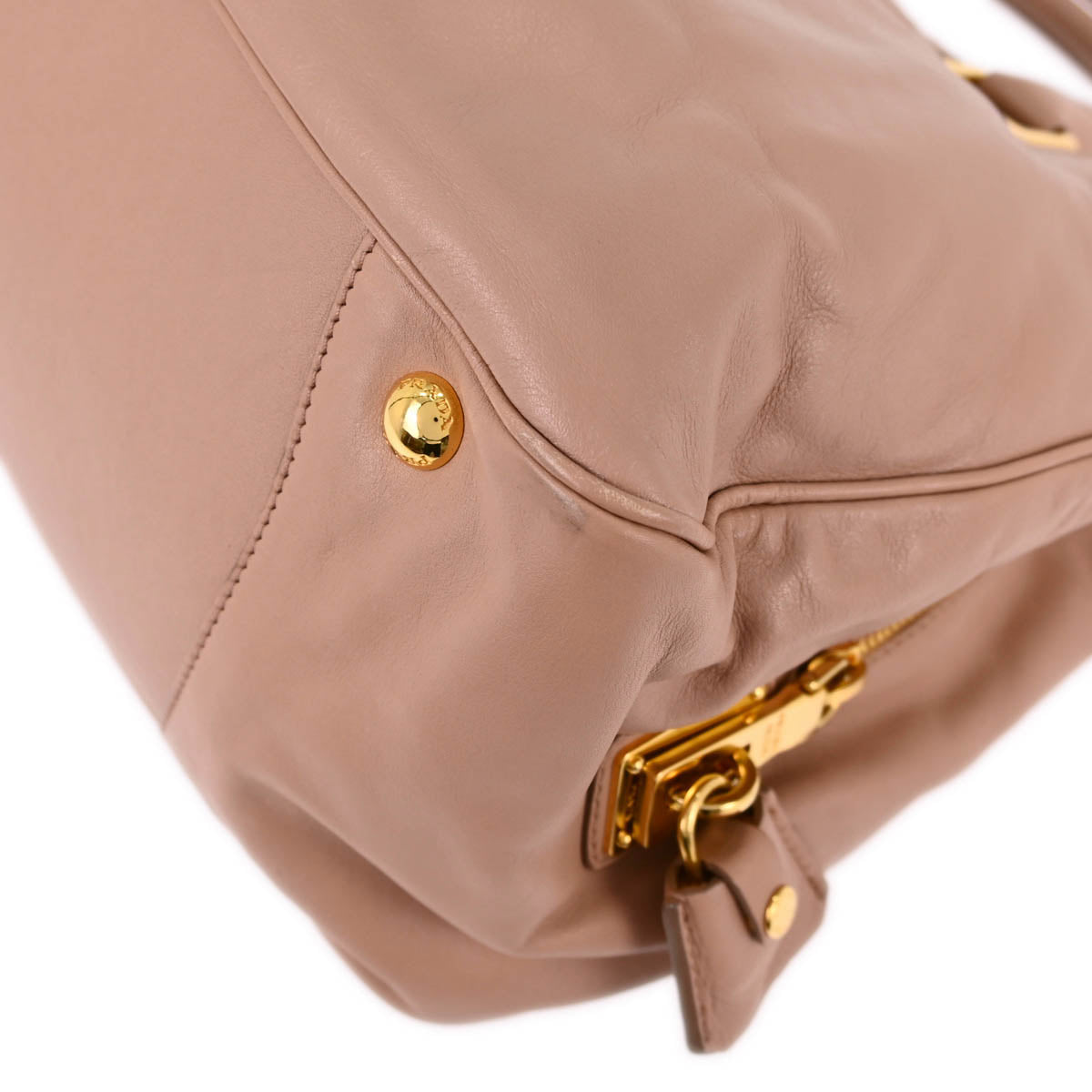 Prada Pink Leather 2way Tote Handbag