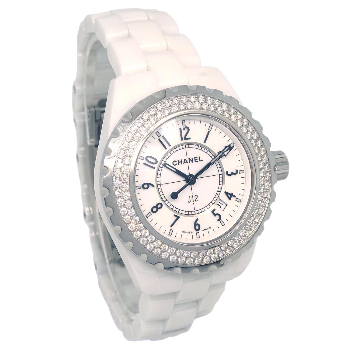 Chanel Ref.H0967 2008 J12 34mm Quartz Watch Ceramic Diamond