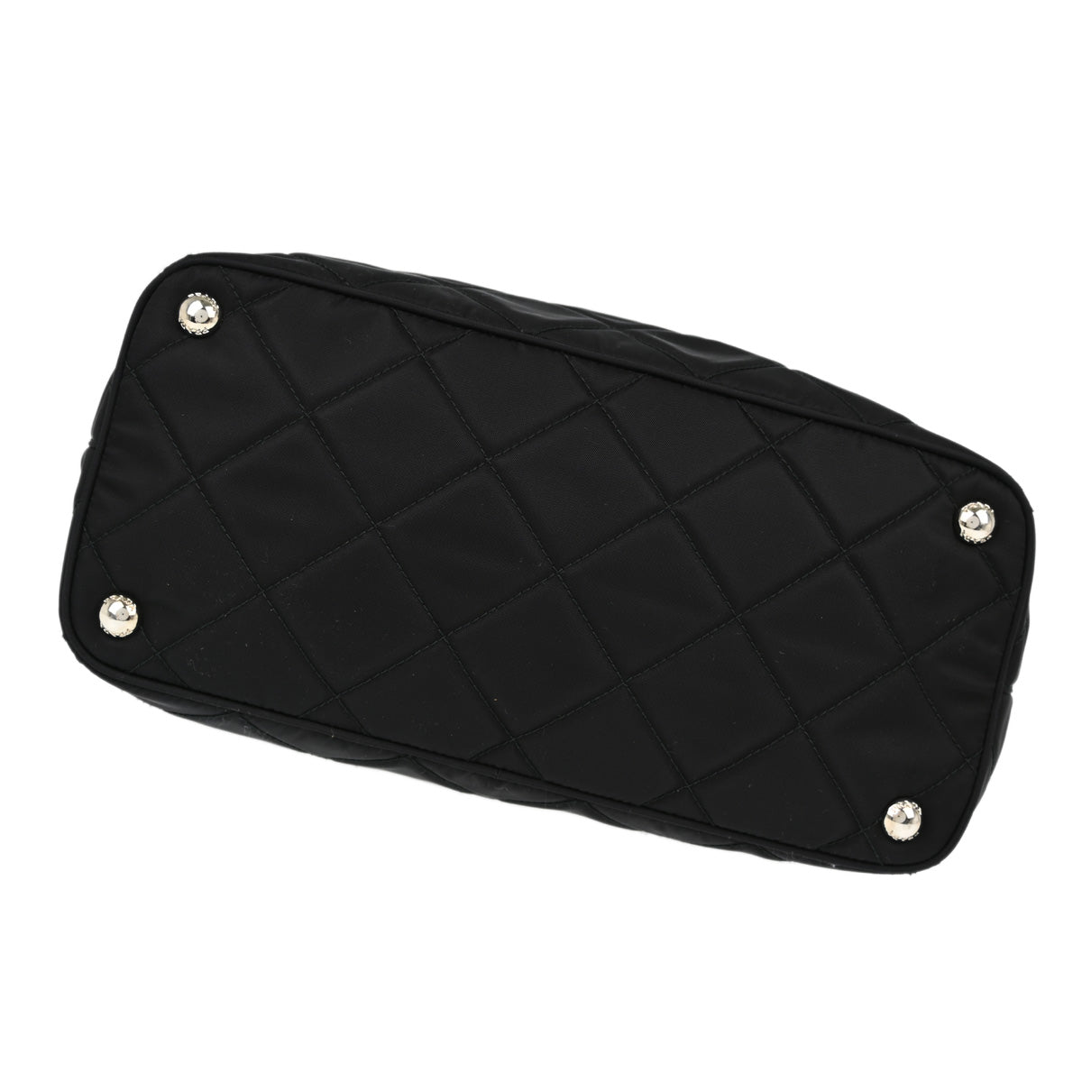 Prada Black Nylon Chain Tote Handbag
