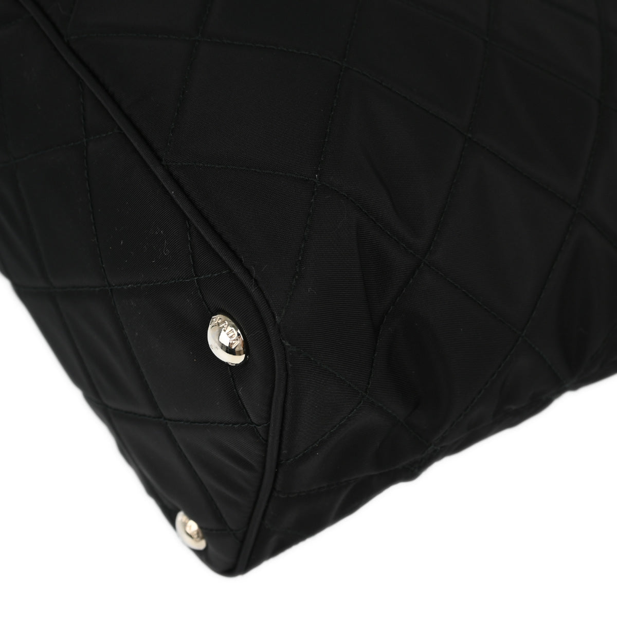 Prada Black Nylon Chain Tote Handbag