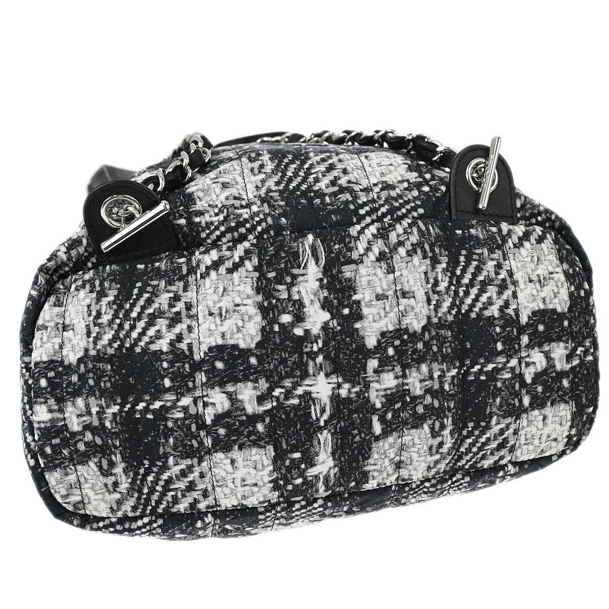 Chanel 2013-2014 Black White Tweed Print Backpack