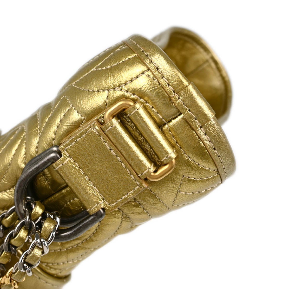 Chanel 2019 Gold Calfskin Small Gabrielle Shoulder Bag