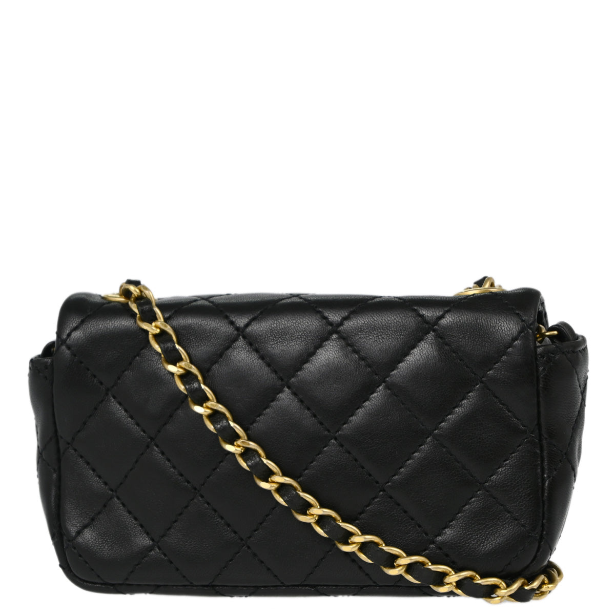 Chanel 2010-2011 Black Lambskin Single Flap Shoulder Bag