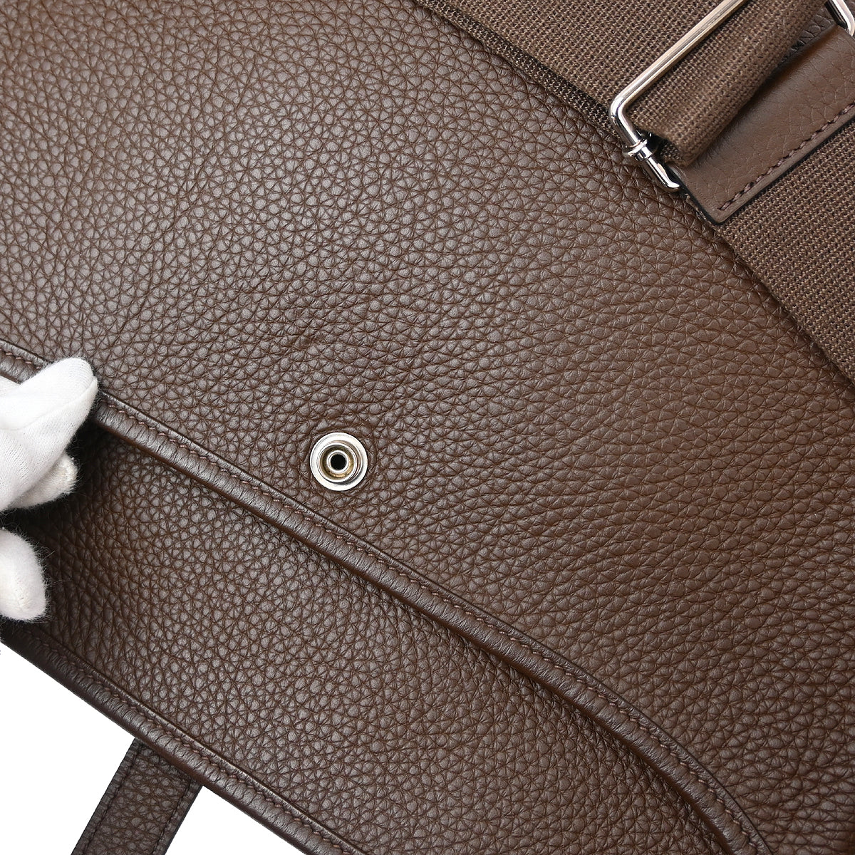 Hermes 2013 Cacao Taurillon Clemence Evelyne 3 GM Shoulder Bag