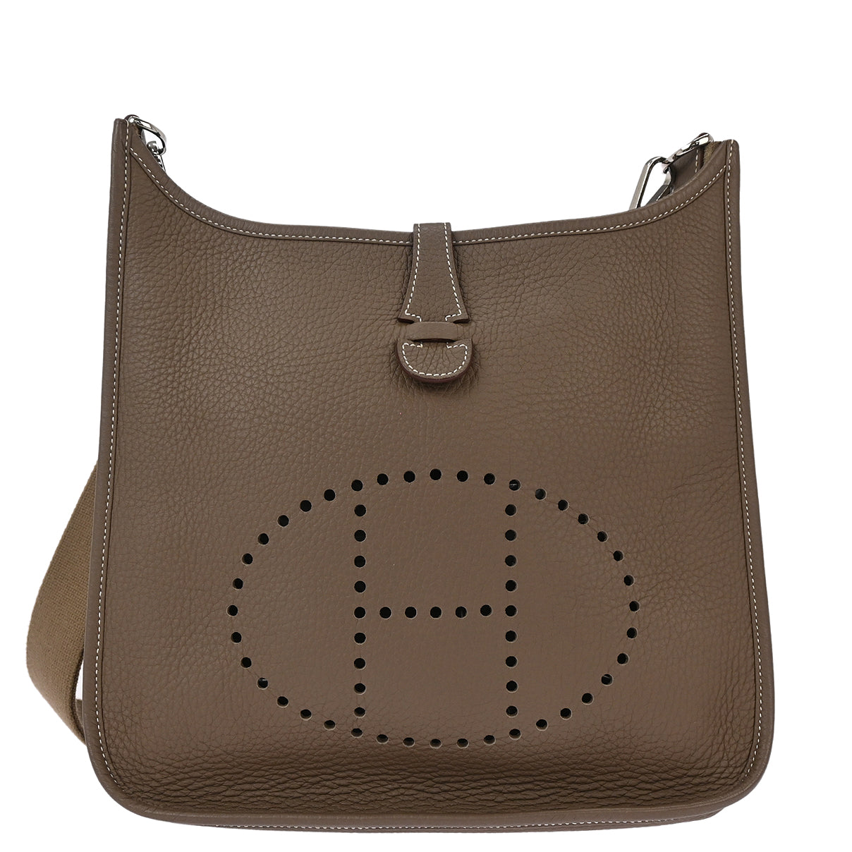 Hermes 2012 Etoupe Taurillon Clemence Evelyne 3 29 PM Shoulder Bag