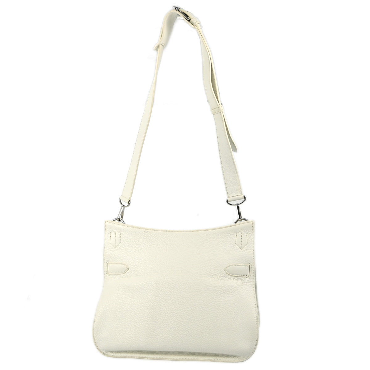 Hermes 2011 White Taurillon Clemence Jypsiere 34 Shoulder Bag