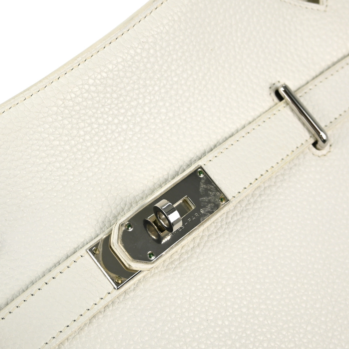 Hermes 2011 White Taurillon Clemence Jypsiere 34 Shoulder Bag