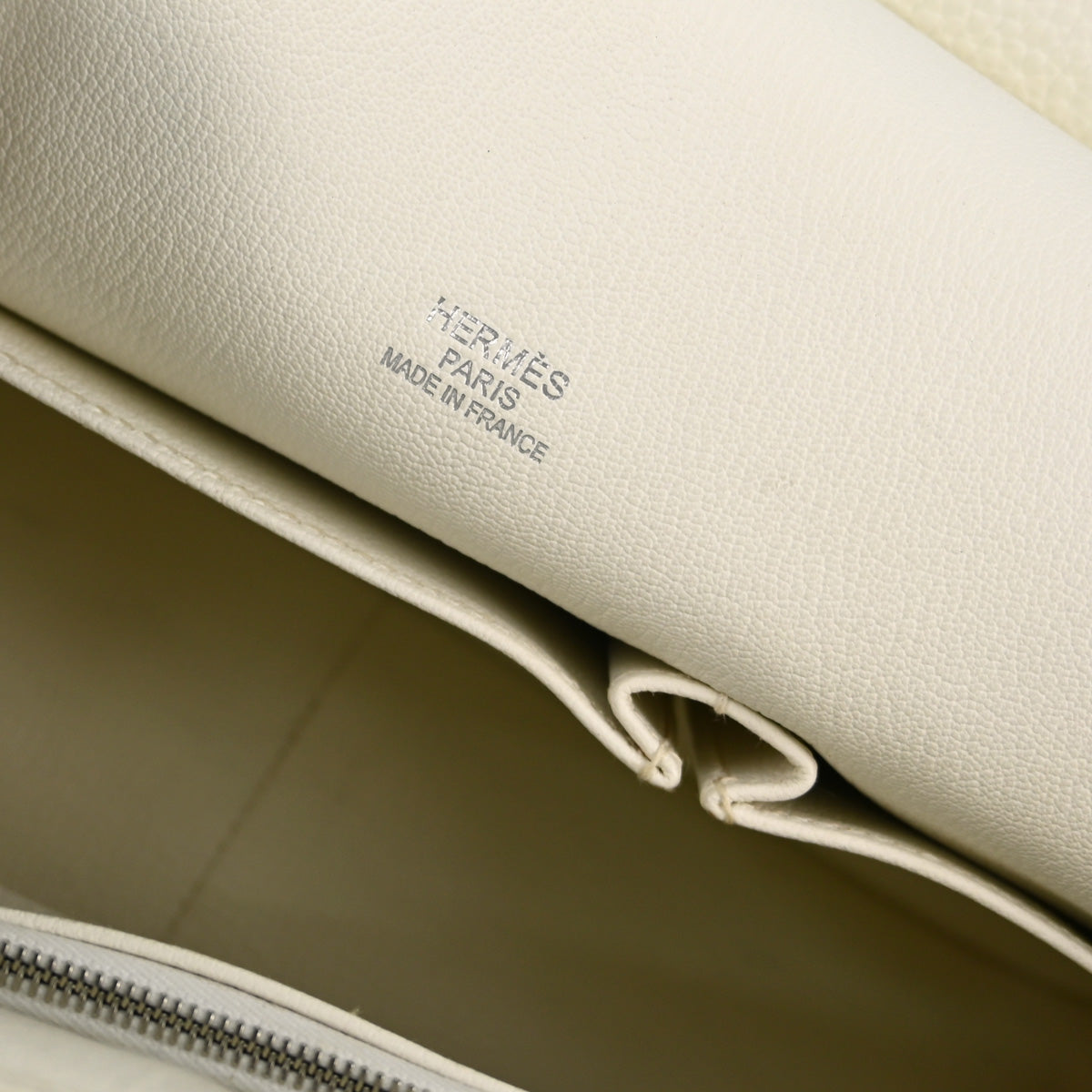 Hermes 2011 White Taurillon Clemence Jypsiere 34 Shoulder Bag