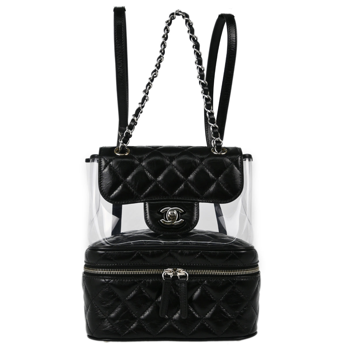Chanel 2018 Black Lambskin Vinyl Backpack display picture 2