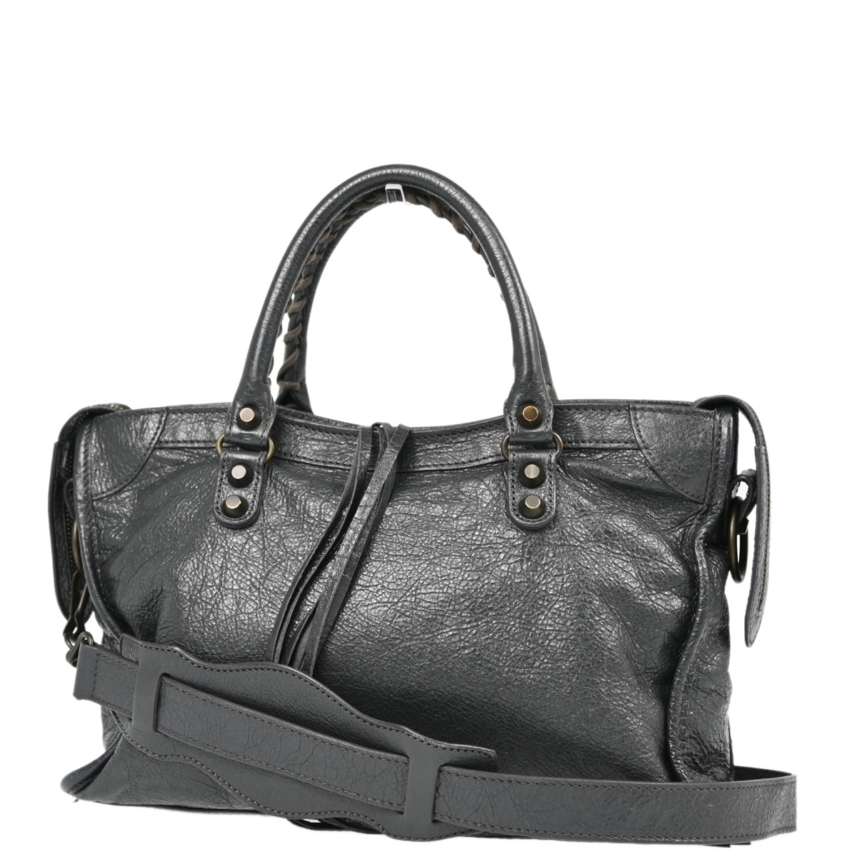 Balenciaga 2017 Gray Leather The City 2way Handbag