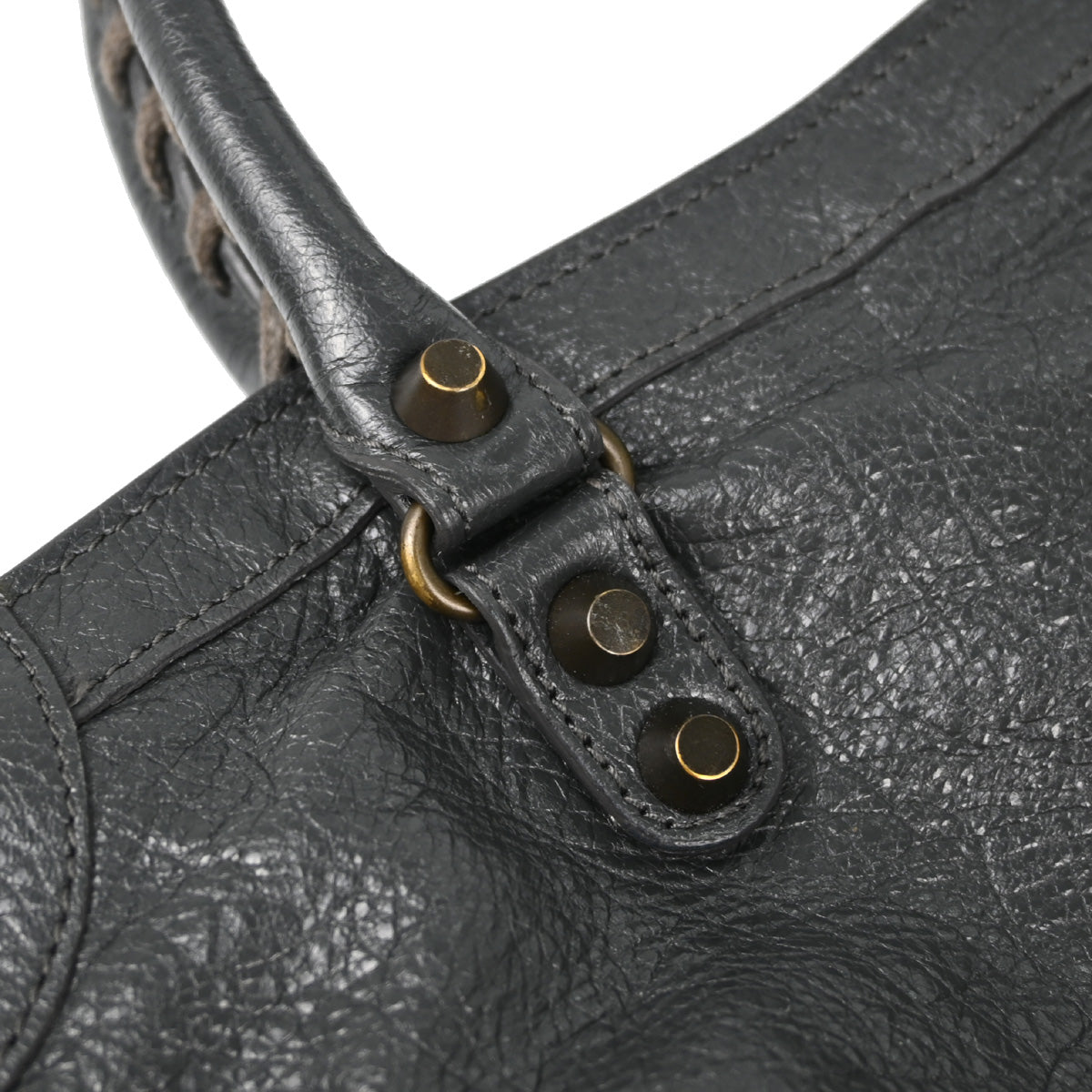 Balenciaga 2017 Gray Leather The City 2way Handbag